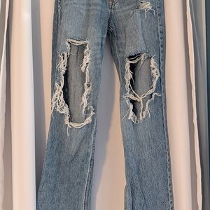 Aeropostale Ripped Blue Flare Jeans